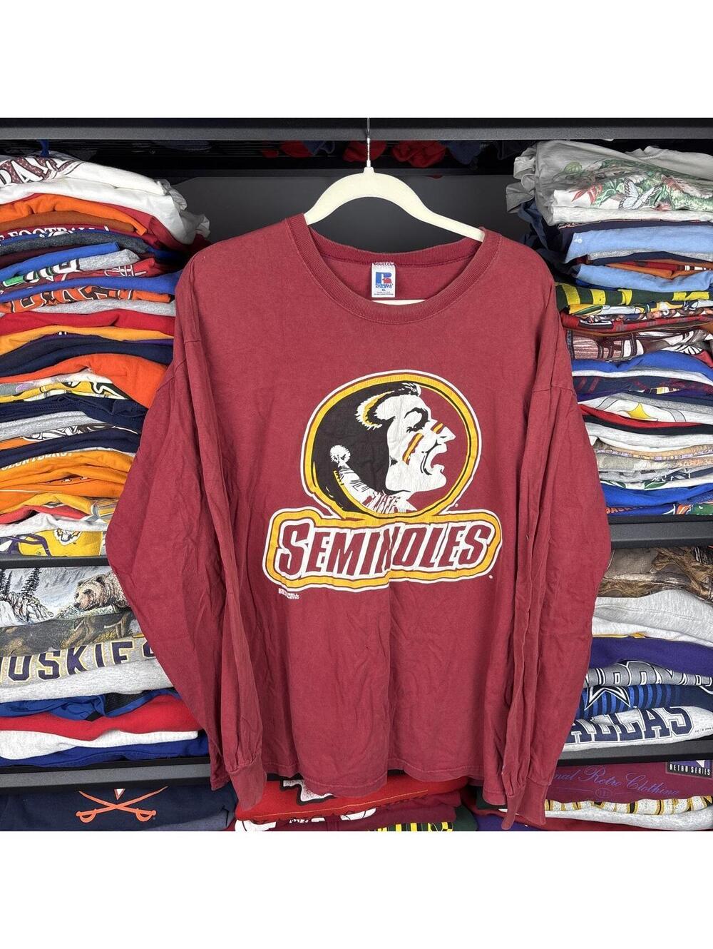 Vintage 90s Florida State Seminoles Long Sleeve Tee Russell XL